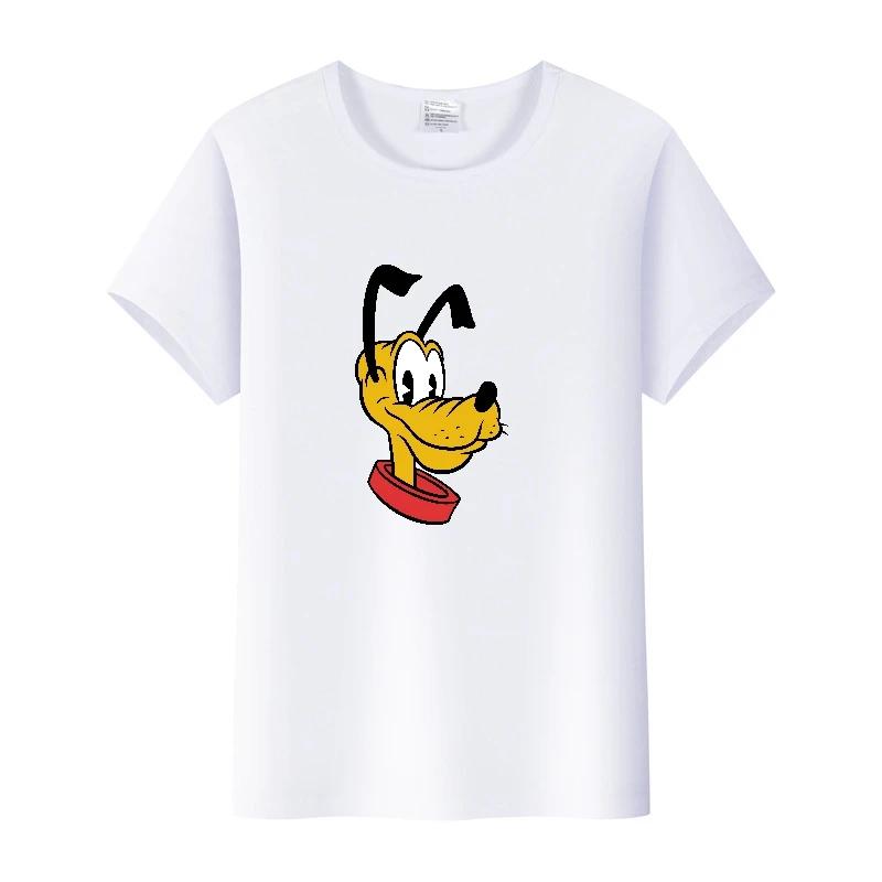 Funny Disney Cartoon Tees Mickey Mouse Pluto Graphic Woman Summer Crop Tops Mens T-Shirts Loose Clothing Grunge Y2K Blouses