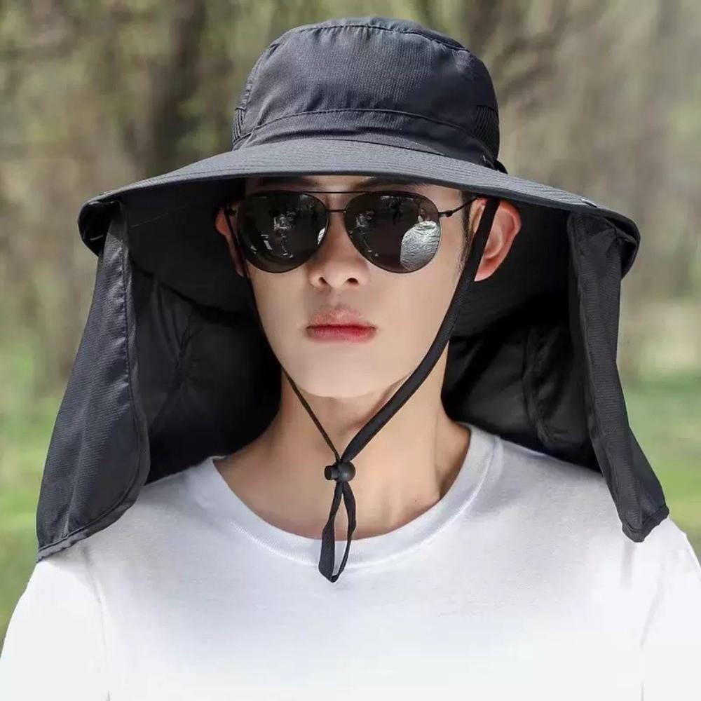 Cloth Women Visor Cap Neck Protection Fisherman Hat Casual Summer Bucket Hat  Outdoor