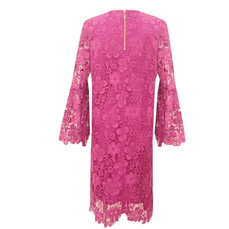 

2025 Новое розовое цветочное водорастворимое кружево из плотного кружева свободного покроя А-силуэта в стиле бэбидолл L маджента