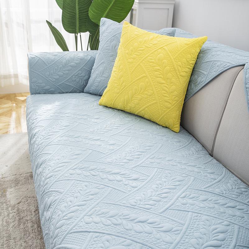 

Новый диванный коврик с окантовкой из матовой ткани, минималистичный современный однотонный вышитый диванный чехол, мягкое удобное нескользящее диванное полотенце 70x70cm 1pcs