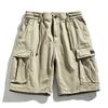 Summer Men Cargo Multi Pocket Shorts Men Casual Solid Elastic Waist Beach Short Spring Men Jogger Pants Shorts Male Dropshipping