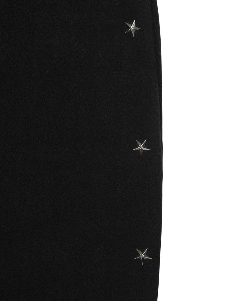 Lujeoseukeulleob Star Stud Wide Fleece Sweatpants Black