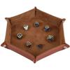 Hexagonal PU Dice Tray & Storage Box for Board Games and Accessories
