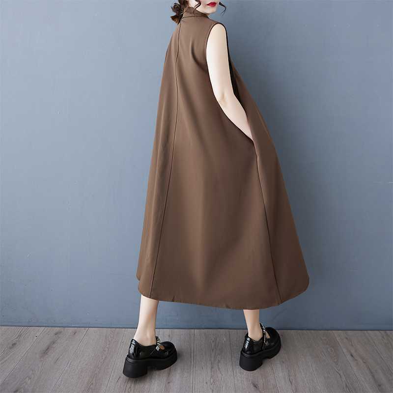 Spring and Autumn New Loose Large Size Mesh Stitching Casual Simple Sweet Sleeved Shirt Dress