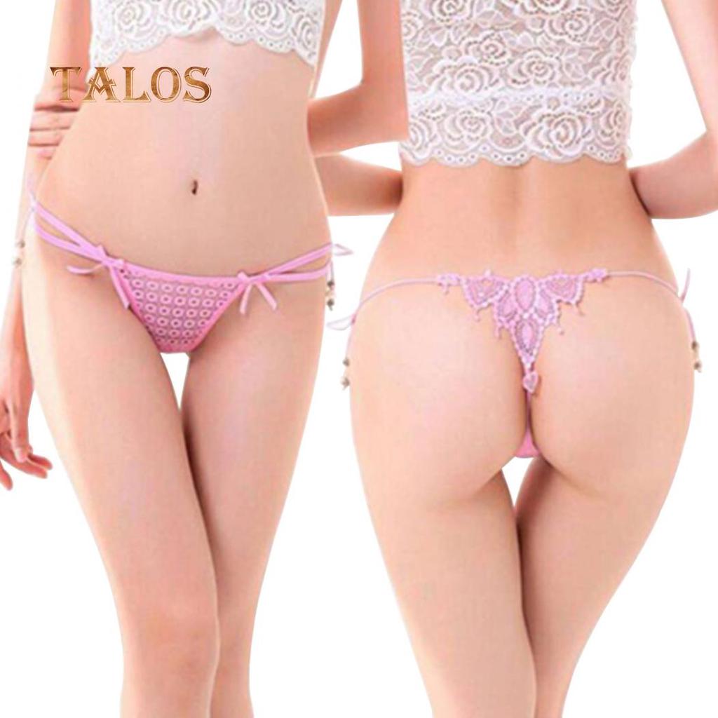 Talos Sexy Mašlička Visací Korálek Krajka Duté G-string Pohodlné Spodní prádlo Noční prádlo Dámské Tanga
