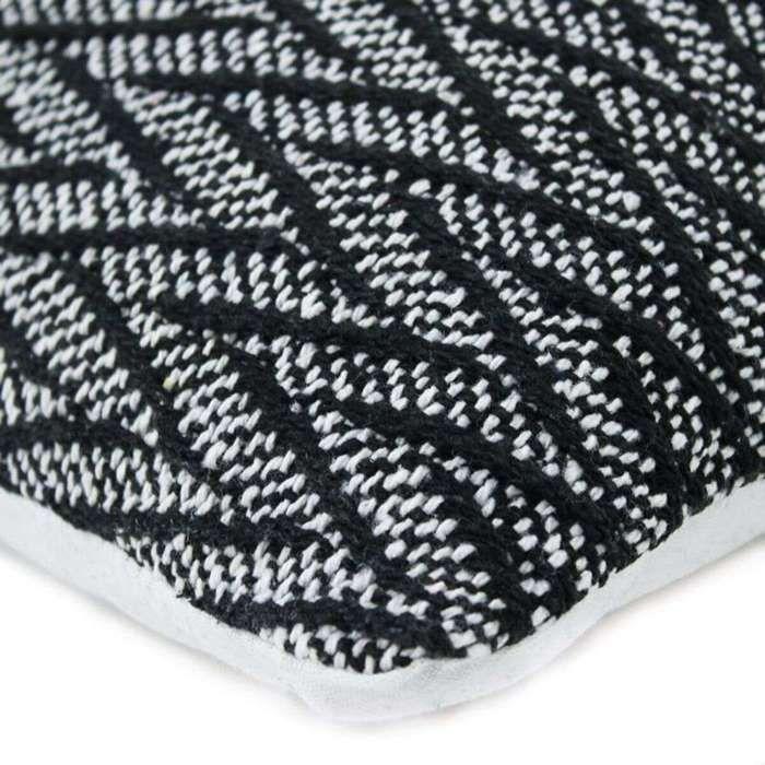 Ethnic Cushion Chevron Pattern Black White 60x40