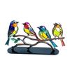 Colorful Birds Statue Art Craft Acrylic Tree Branch Birds Sculptures Collectibles Holiday Gift for Office Cabinets Booksh