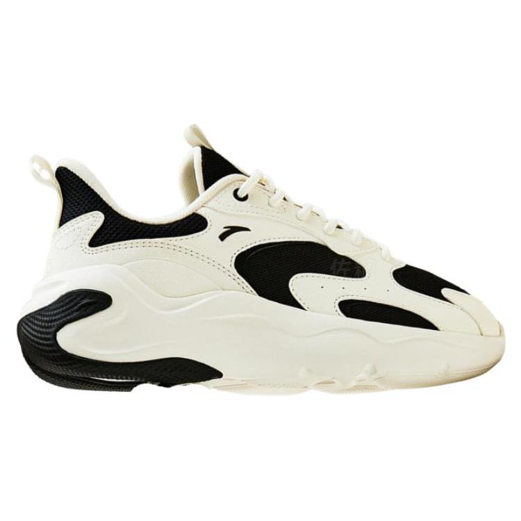 New Anta Anti Slip Wear Resistant Low Top Casual Shoes Women's Black White 122418813-5