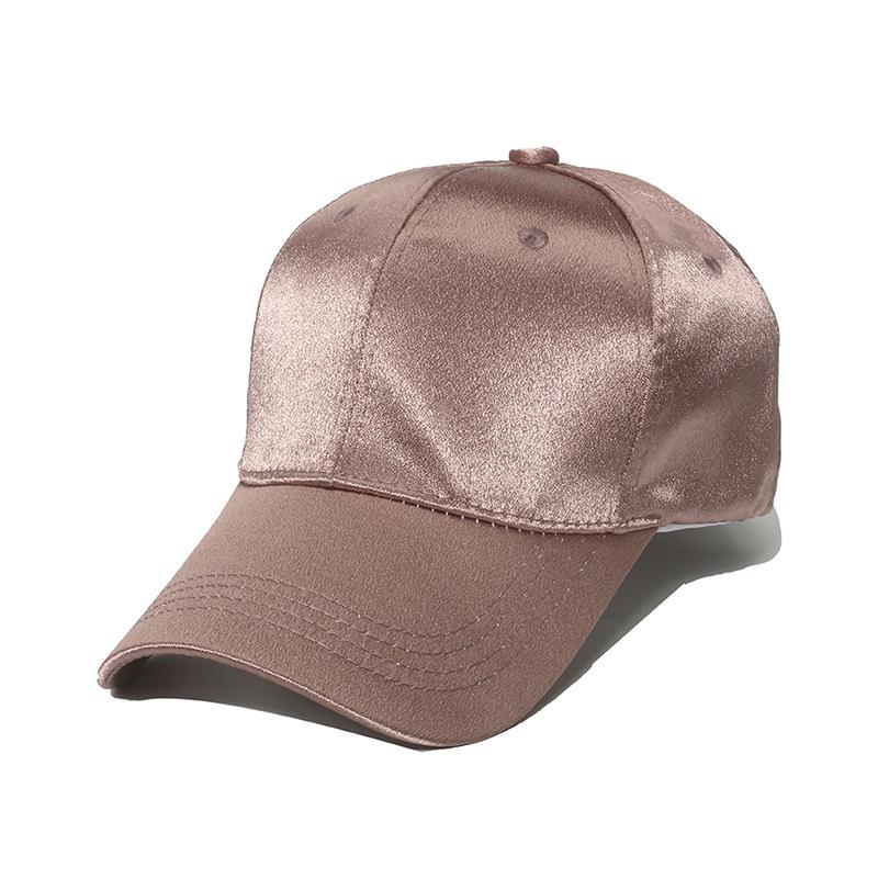 Luxury Satin Baseball Cap Shiny Adjustable Dad Hat for Women