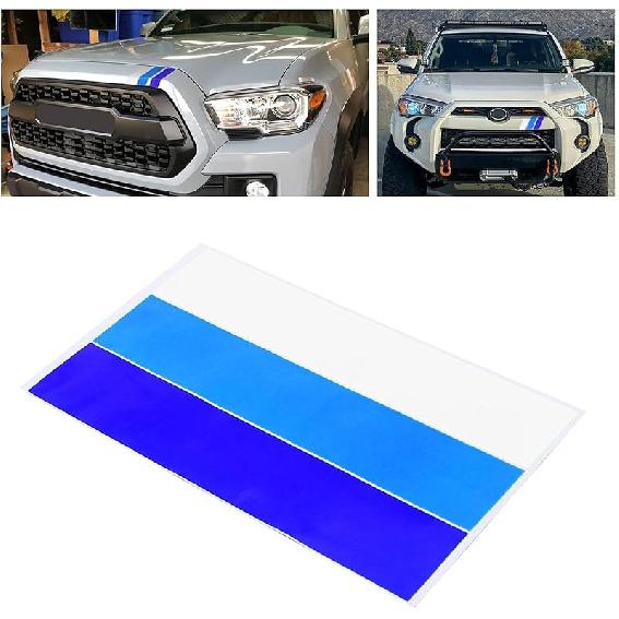 2 Pcs Classic Retro Tri-Color Stripe Decal Sticker for Toyota Tacoma 4Runner Tundra Rav4 Accessories, Grille Fender Hood Side Skirt Bumper Side