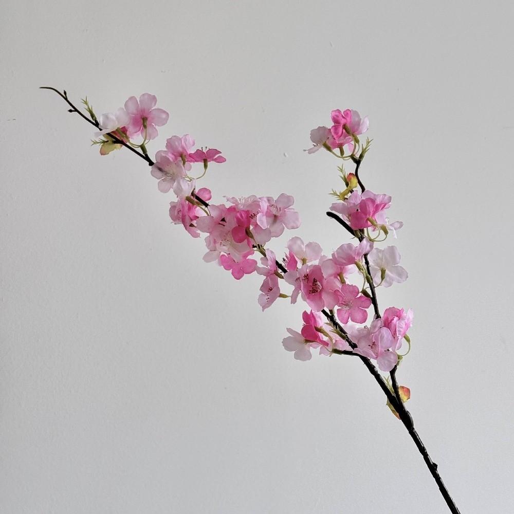 Pink Artificial Sakura Flower Decorative Silk Artificial Faux Plants Long Branches Peach Fake Cherry Blossoms