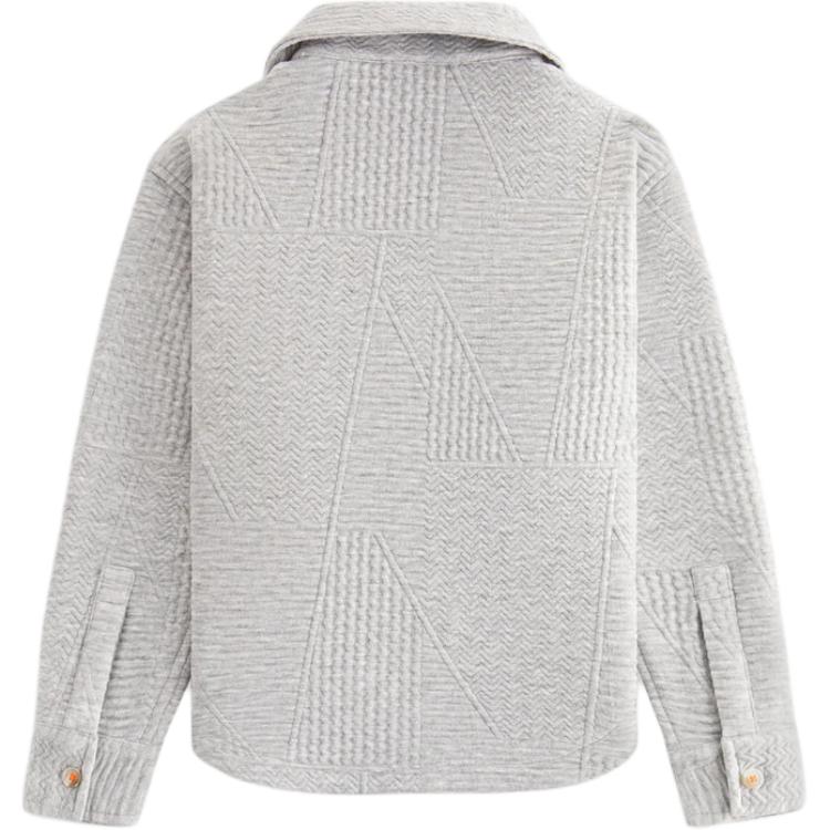 Kith Kids Fall Classics 2024 Soft Comfortable Quilted Woven Apollo Long Sleeve Shirt Kids shirts White KHK030577-151