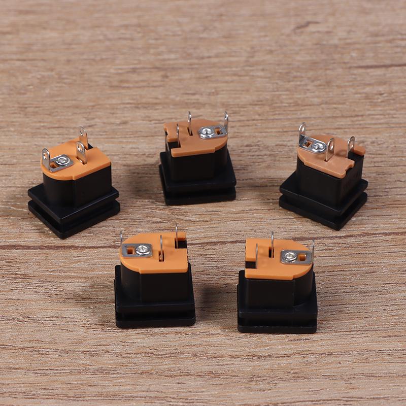 10Pcs DC Power Socket DC-015 Jack With Screw Hole 5.5-2.1 MM / 5.5-2.5MM Square Panel Mounting 5.5X2.1MM / 5.5X2.5MM