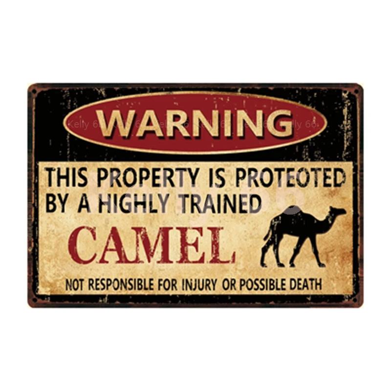 [ Kelly66 ] Warning Koala Rabbit Snake Chickens Elephant Bear Metal Sign Home Decor Bar Wall Art Painting 20*30 CM Size Dy151