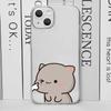 Funny Cartoon Heart Cat Paired Couple Phone Case for IPhone 11 12 13 16 15 Pro Max Mini X XS 7 8 14 Plus SE2 Clear Lovers Covers