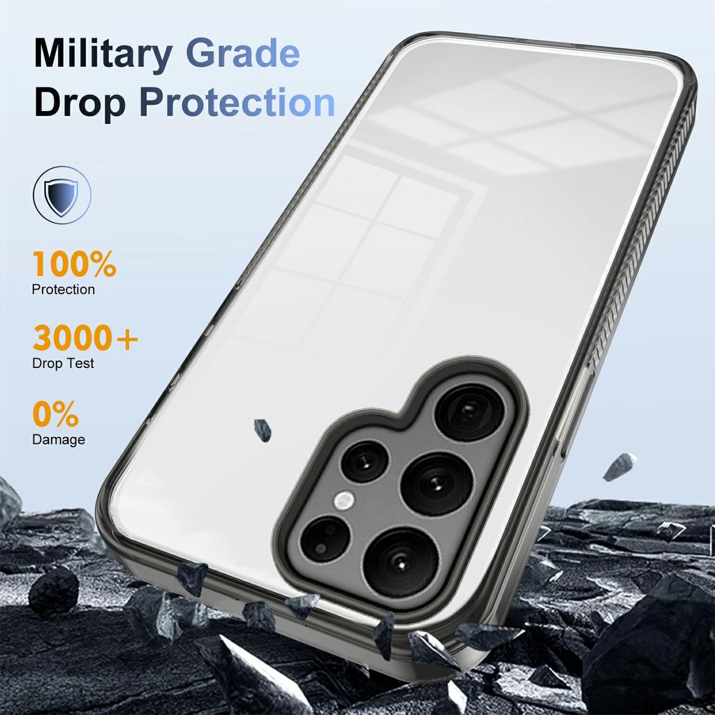 For Samsung Galaxy S22 Ultra 5G Clear Phone Case TPU PC Anti-slip Drop-proof Back Cover