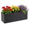 Concrete Planter On Wheels Black Concrete 90X30Xh30 Cm