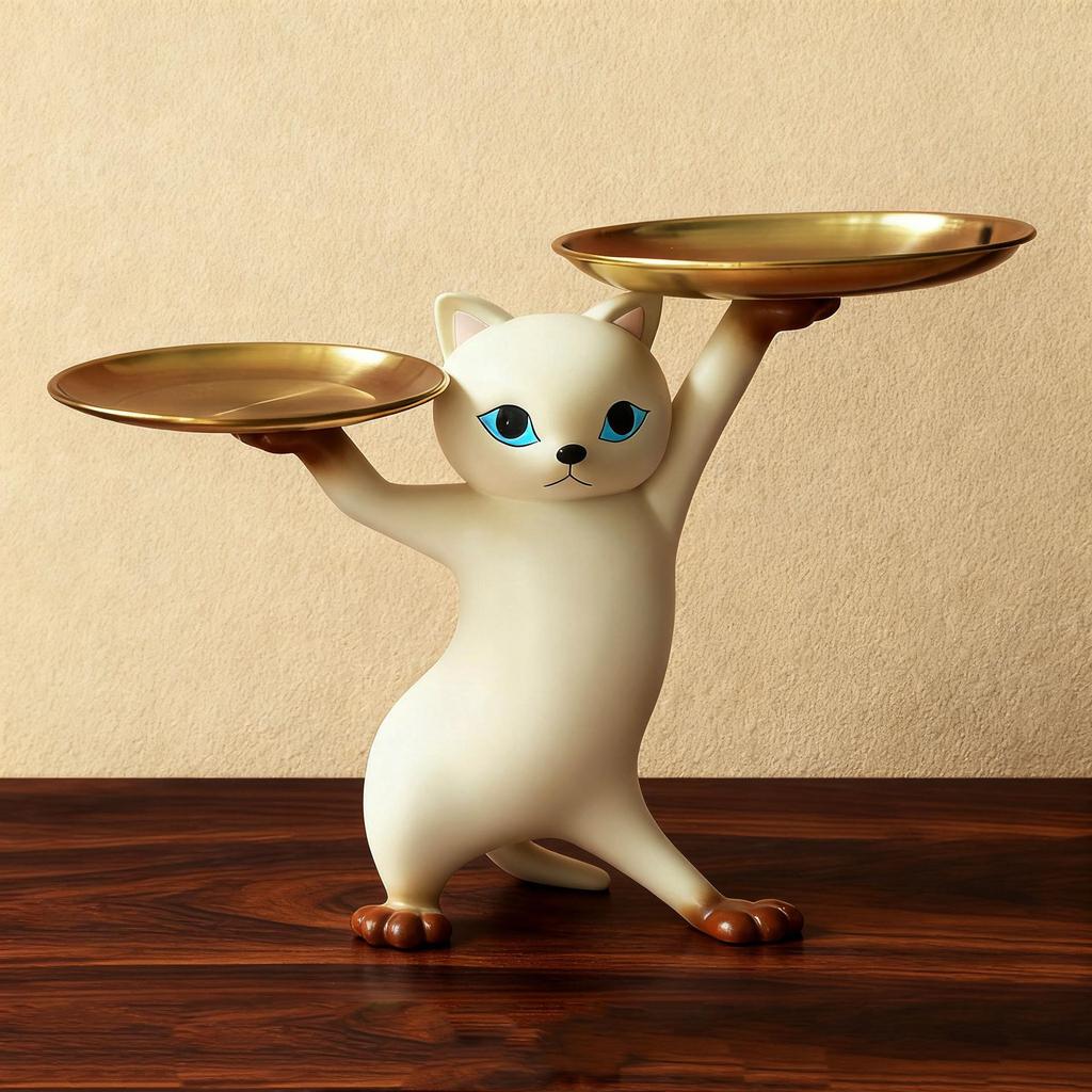 Harz-Katzen-Tablett - Praktische Dekoration für Wohnzimmer, Flur oder als Geschenk für ein neues Zuhause