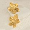 Trendy Stainless Steel Flower Stud Earring Ring Charm 18K Gold Plated High Quality Statement For Women Jewelry Set Gifts CDN