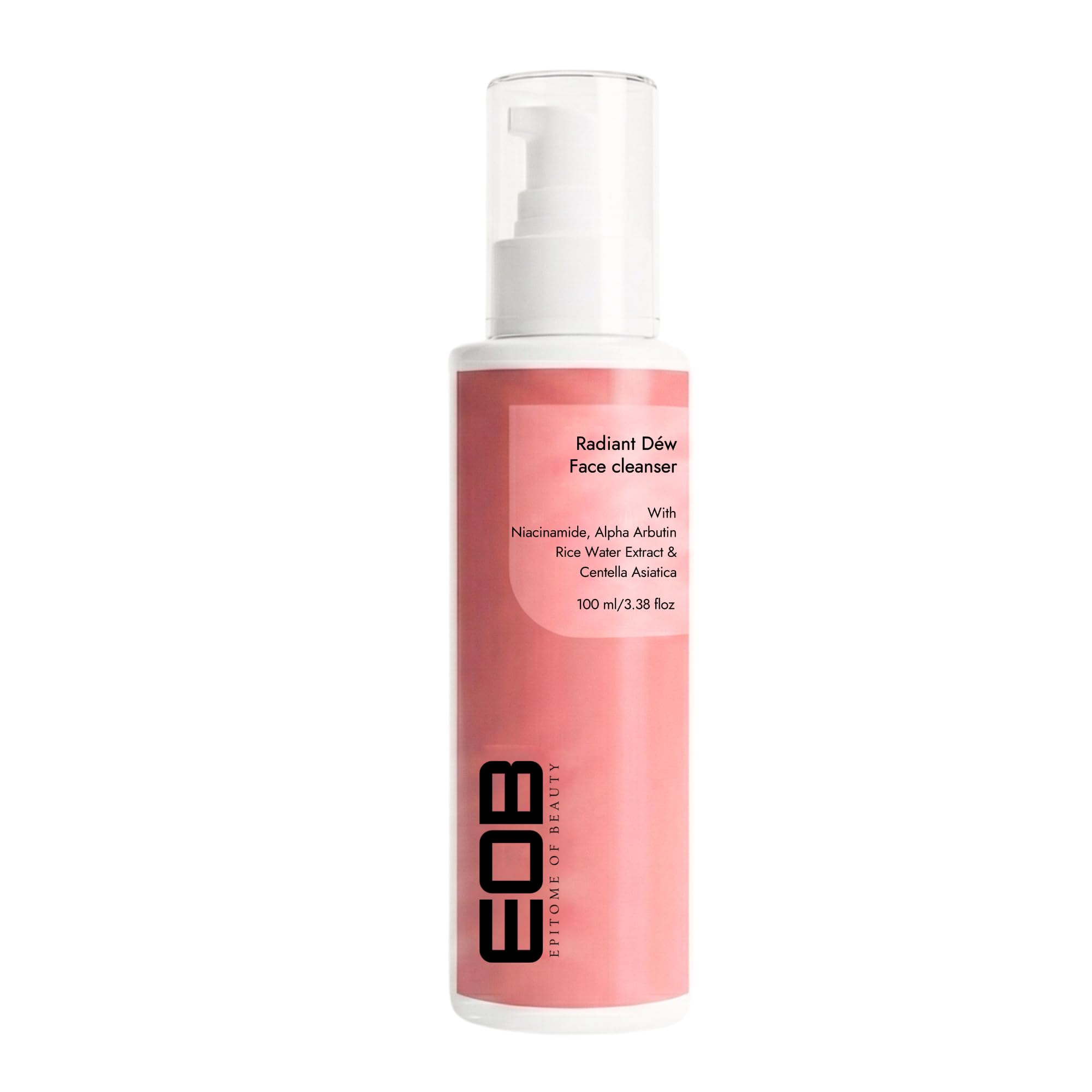 EOB Radiant Dew Face Cleanser 100ml | Gentle, pH Balanced (5.5) Cleanser with Rice Water, Niacinamide, Licorice & Aloe Vera | Hydrating, Brightenin
