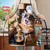 Funny Cat Chef Apron With Cute Kitten Print - Sleeveless Kitchen Apron For & Lightweight Durable Polyester Cooking Apron Suitabl