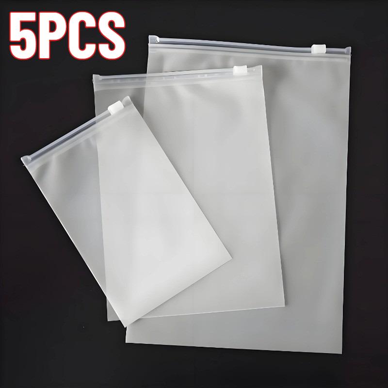10Pcs Portable Travel Storage Bags, Waterproof Frosted Plastic Zipper Lock Self-Sealing Bags for Clothing Packaging