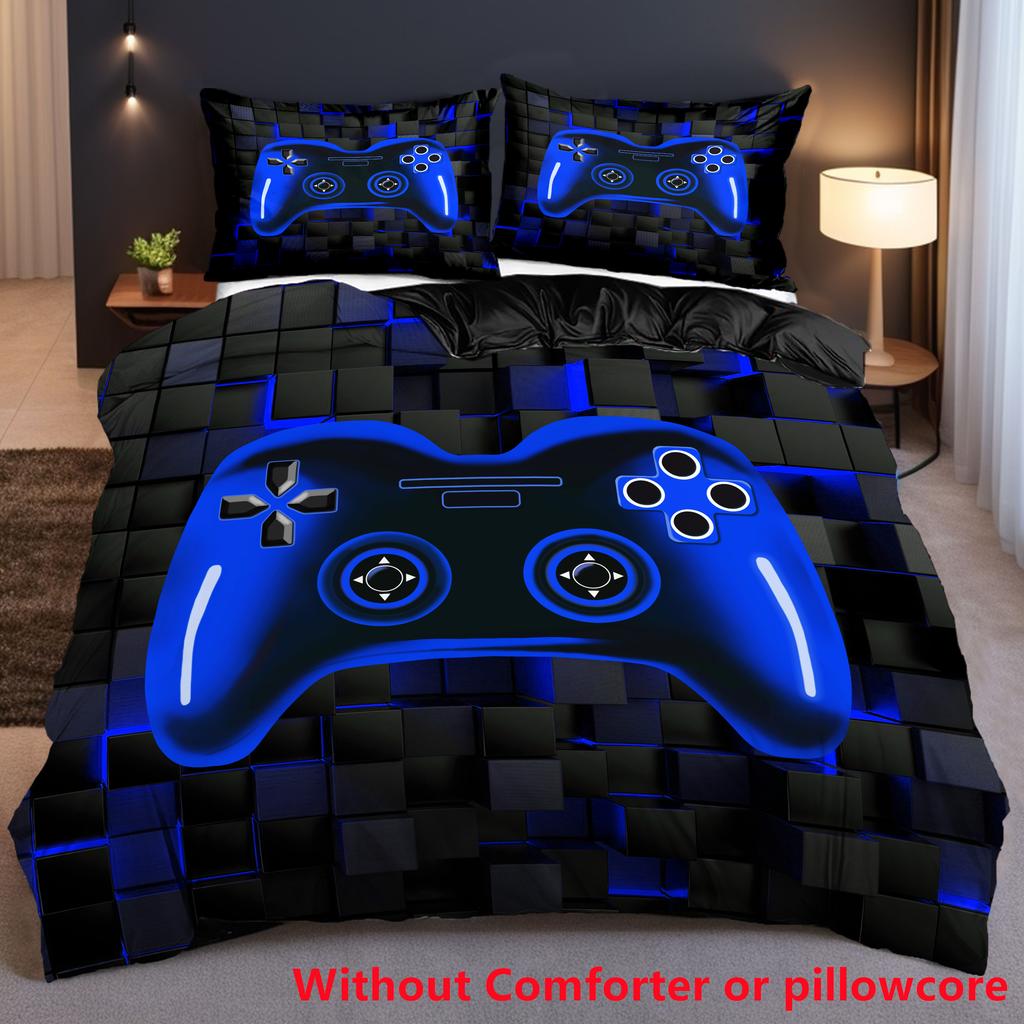Colorful Gamepad Print Quilt Cover Set Fashion Cool Fragment Game Console Cover Bedding Cover Polyester Comfortable Duvet Cover