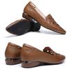 Soft Leather Carved Hollow Women's Leather Shoes Moccasin Work Shoes Cusp Thick Heel Soft Sole Sandals Comfortable Fashion Spring Summer