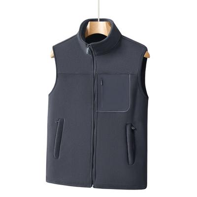 New Men's Fashionable Fleece Men's Autumn and Winter Plus Velvet Thickened Horse Clip Vest Warm Large-size Sleeveless Jacket