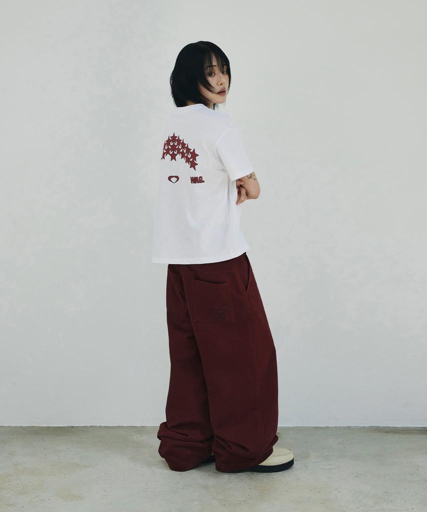 SCALLYWAG [Ryu Jung-Ran × Skelly Wung] Pull Up Straight Cotton Pants [Wine]