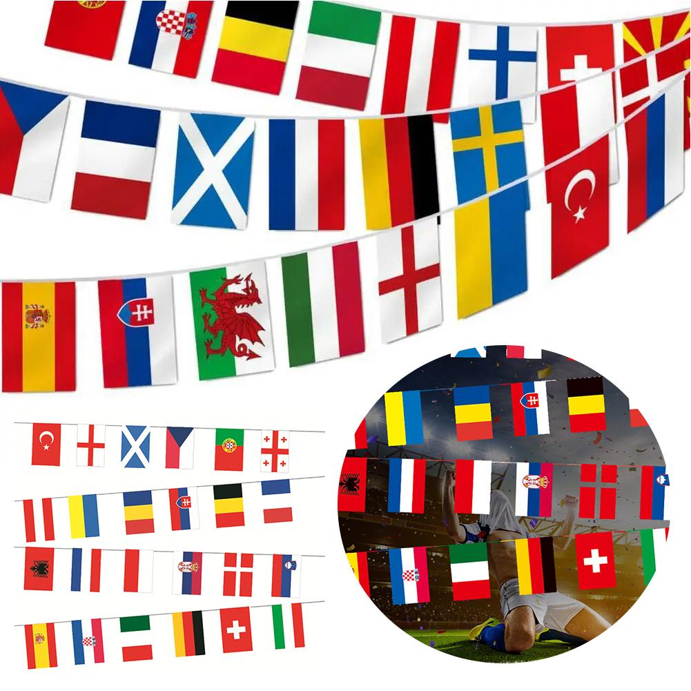 2025 24 Countries Hanging String Flags 7M 24 Country Teams Bunting Flags Bunting National String Flags for Football Event Decor