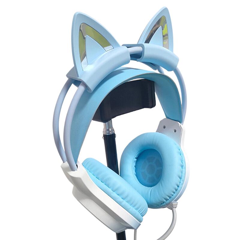 2Pcs Cat Ear For Earphone Gaming Headsets Attachment Stereo Headset Decoration Lightweight Silicone Pendant