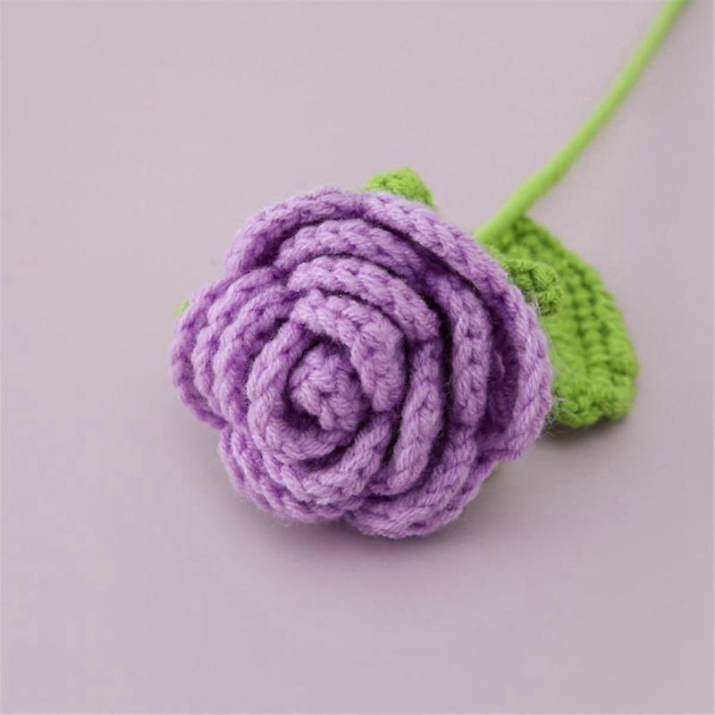 Handmade Knitted Rose , Knitted Crochet Bouquet Decoration, Table Decoration Holiday Gift B