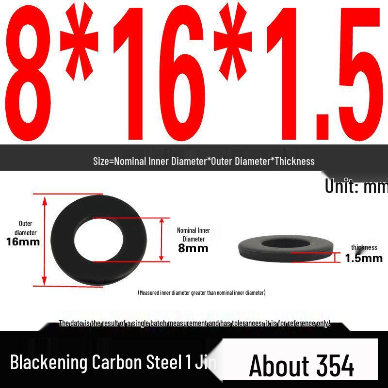 Blackened Thickened Oversized Metal Washer