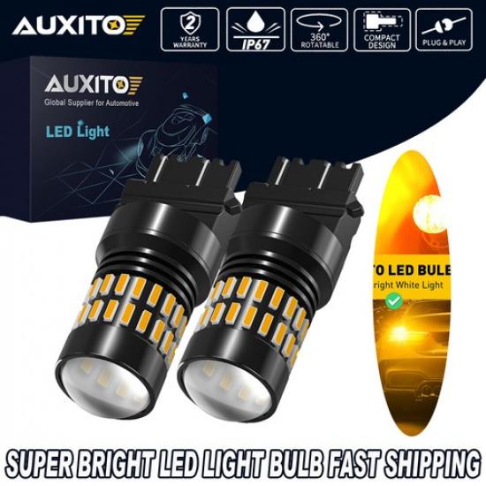 AUXITO LED Bulbs 3157 2X Signal Amber Indicator 3156 Light T25 Turn 3057 4157