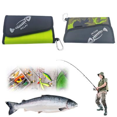 Fishing Lure Storage Bag Waterproof Fake Bait Bag with 6pcs PVC Bag Fishing Lure Bag Fishing Accessory Bag for Worms and Jigs