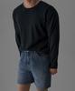 Baulopeulodeogteu Sheer Crop Raw Edge Knit [Navy]