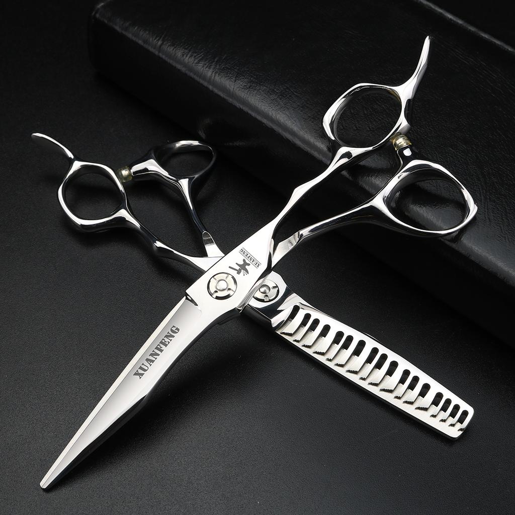 Tail Dynamic Scissors 6 Inch Japanese 440C Steel Hair Scissors Barber Cutting Scissors and Thinning Scissors