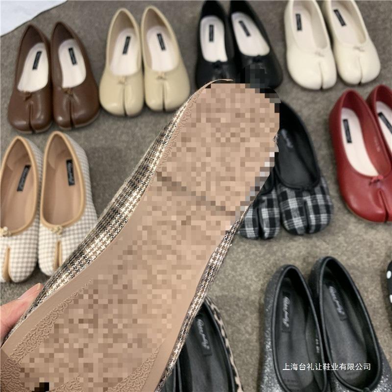 Schuhe Damen Sommer vielseitig Tide Zehenspitze flache Schuhe Retro Karomuster leichter Ausschnitt Schweinsfüße einzelne Schuhe Schafsfüße beladene Schuhe