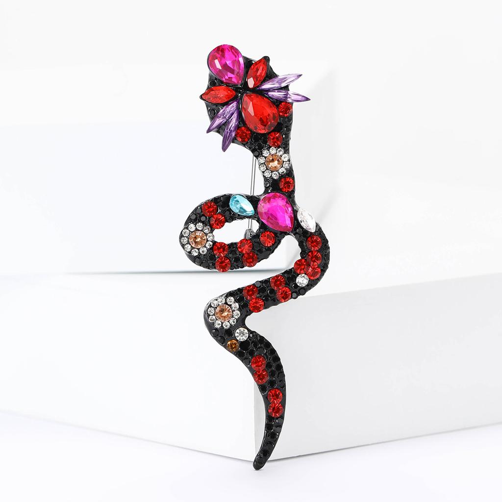 Fashion High-End Versatile Rhinestone Cauliflower Snake Brooch Creative Exquisite Men'S And Women'S Suit Shirt Corsage Jewelry Pin
