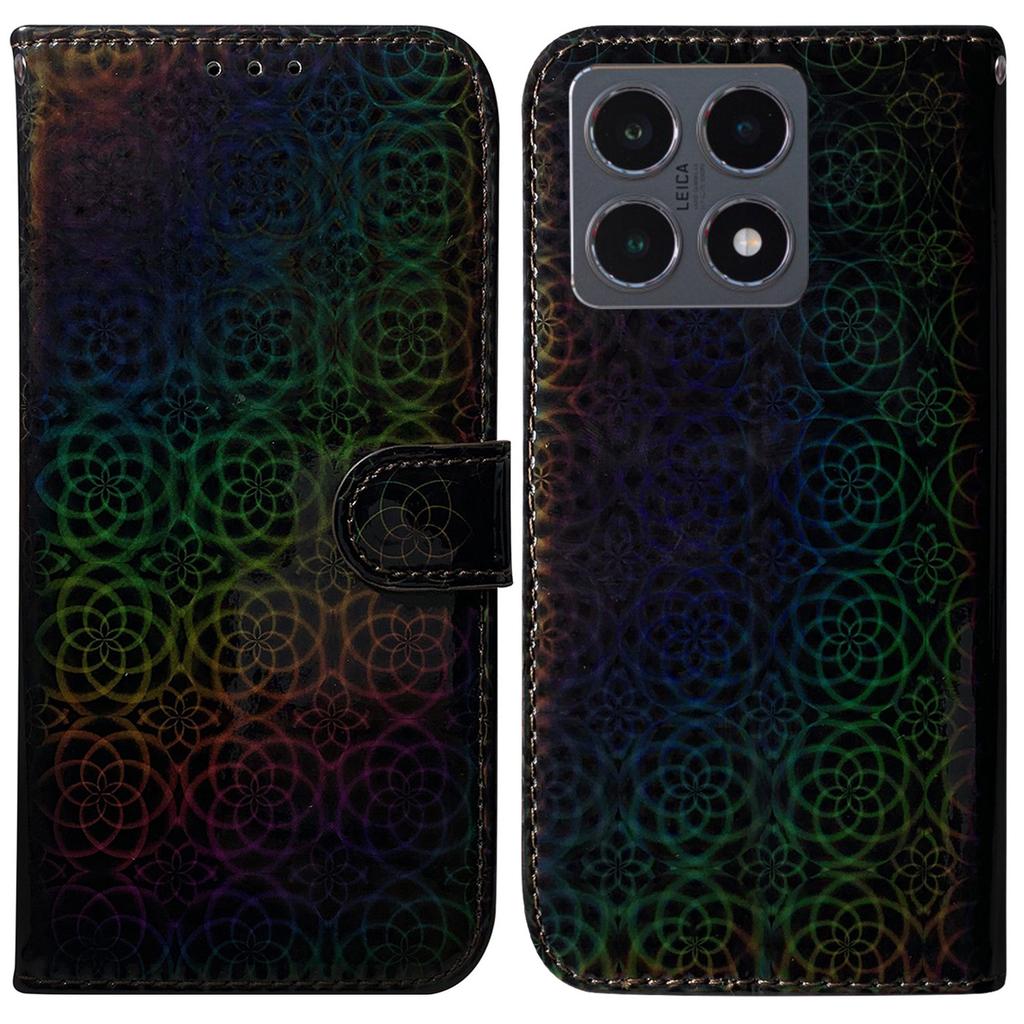 For Xiaomi 15T Stand Case Dazzling Flower Leather Phone Cover with Wrist Strap