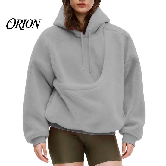 Sweat à capuche avec poche kangourou pour femme, Hoodie à poche porte-animal, Sweat à capuche à poche surdimensionnée, Pull polaire pour chien et chat
