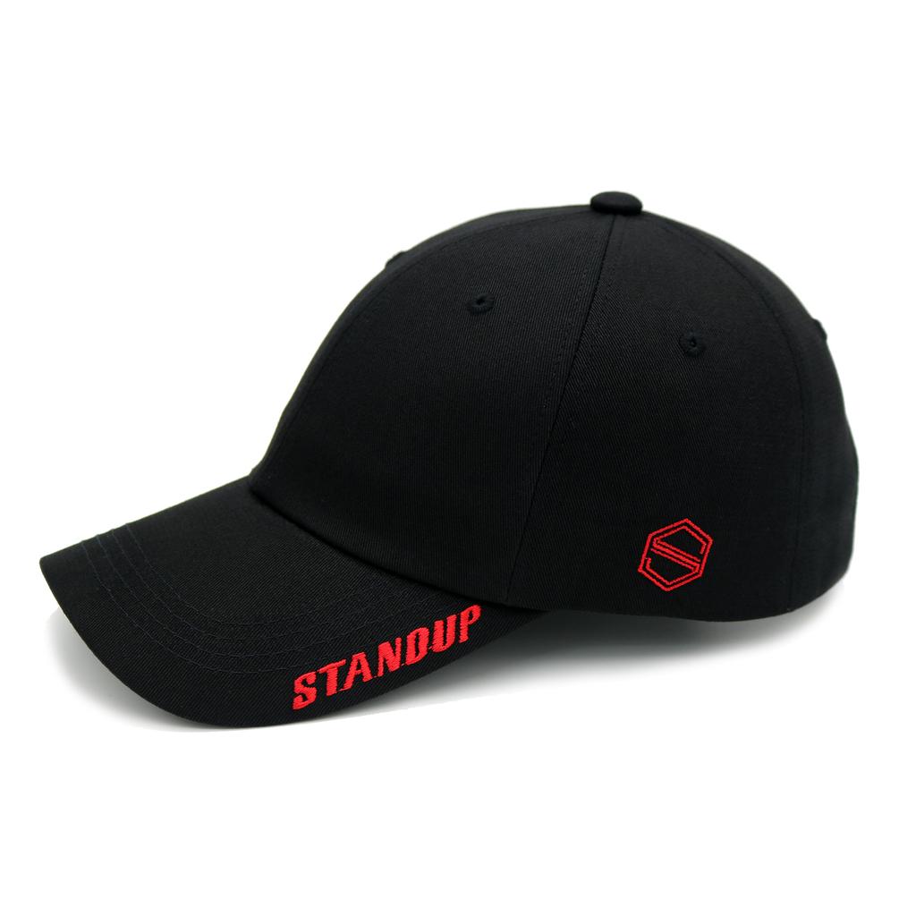 Seutaendeueob Visor Stand-Up Red & Black Ball Cap (Light Fit)