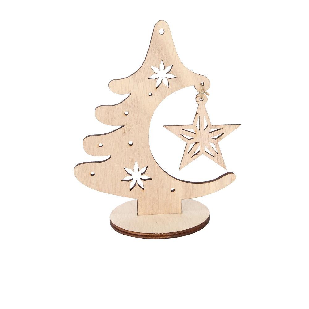 Cartoon Xmas Tree Ornaments Wooden Merry Christmas Decor  Party Favors