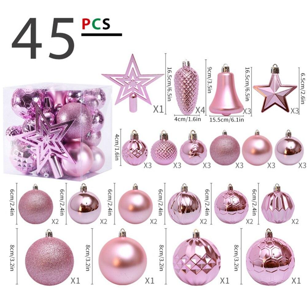 Set cu pandantiv cu bile pentru pom de Crăciun, 45 buc