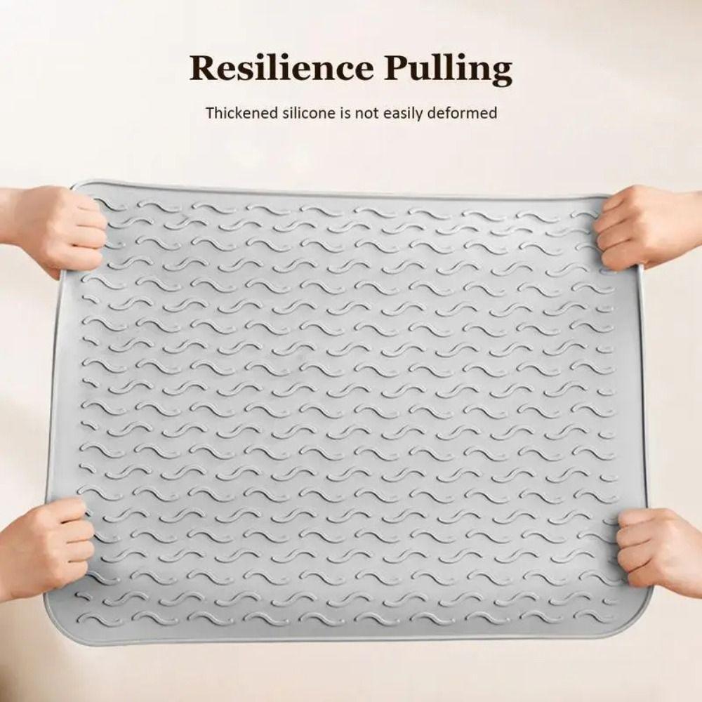 Silicone Dish Draining Mat 40 x 30cm Sink Pad Pot Dish Cup Pad Dish Drying Mat  Kitchen