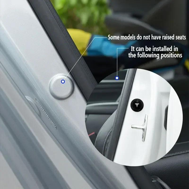 Car Sticker 2025 New Tesla Car Door Anti-Collision Silicone Pads Shock Absorber Gasket Suitable For Tesla Model 3 Model X S 2016