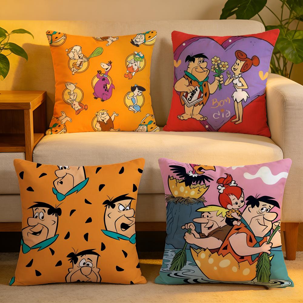 Cushion Cover Linen SkinFriendly Soft Decorative Case For Sofa Home Decor Cartoon FFlintstones Anime Classic Pillow cover