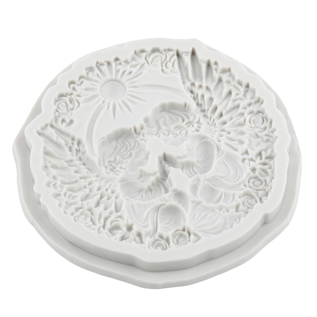 Silikonowe formy do ramek na zdjęcia Cameo, forma do fondantu aniołka, narzędzia do dekorowania ciast, topper na babeczki, forma do cukierków, czekolady, gumy cukrowej