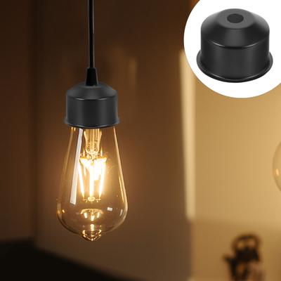 E27 Lamp Holder Cup Metal Lamp Base Cup for DIY Lighting Fixtures Retro Modern Finial Design Sturdy Iron Construction Enhanced
